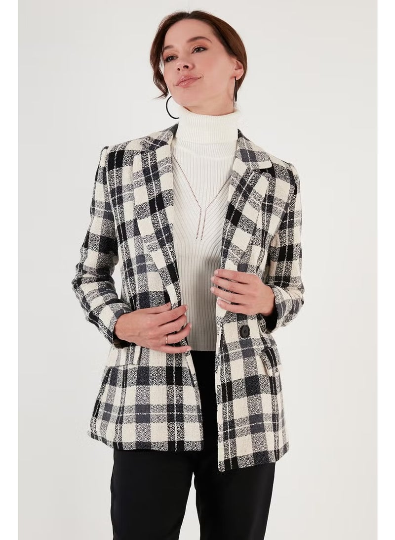 Lela Regular Fit Double Breasted Collar Tweed Blazer Jacket Women's Jacket 611CE0310 - Image 5